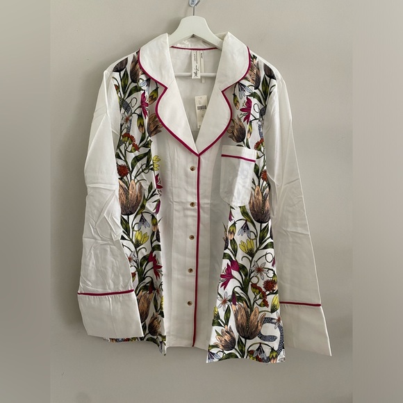 By Anthropologie Flannel Buttondown Pajama Top blouse XL NEW NWT - Picture 12 of 12